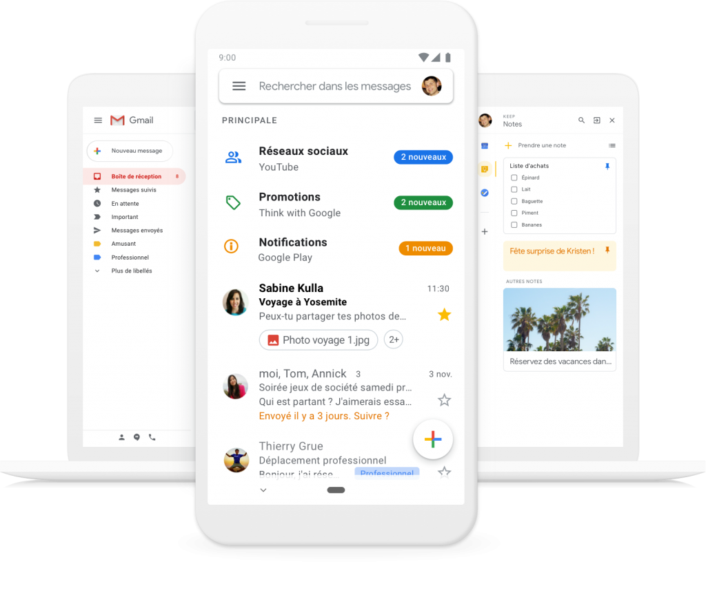 Gmail est multiplateforme : Disponible sur PC et Mobile