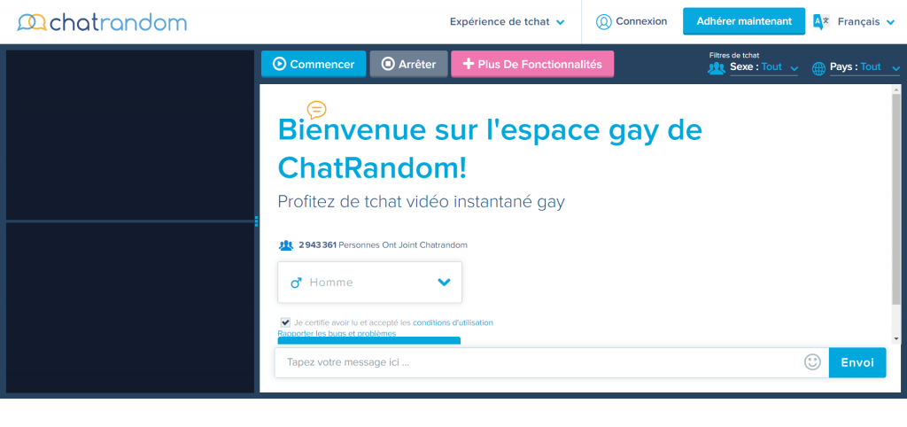 Chatrandom Gay :  Que vous cherchiez à vous faire de nouveaux amis homosexuels ou à trouver le véritable amour, le tchat vidéo gay de Chatrandom est simple.