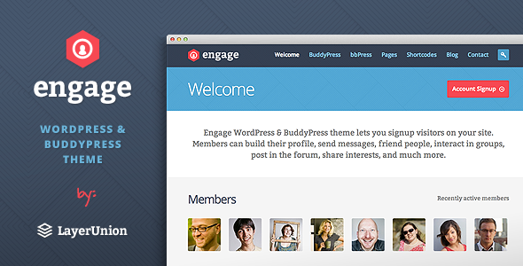 BuddyPress Thème : Engager – WordPress, BuddyPress, thème bbPress (Guide,