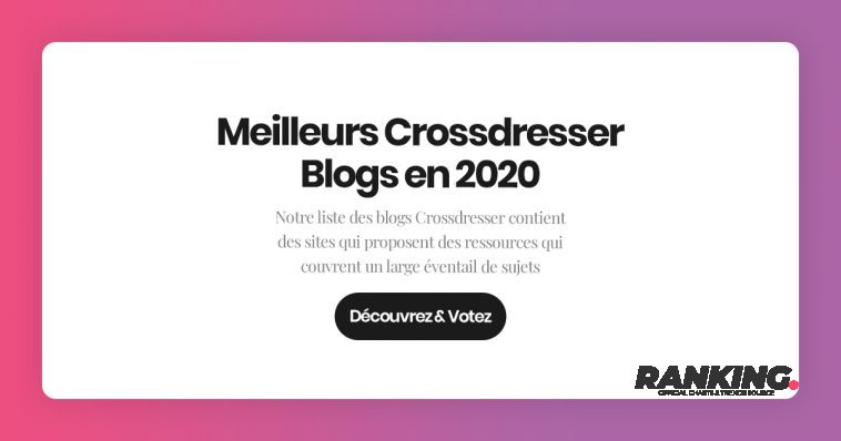 Meilleurs Crossdresser Blogs en 2020