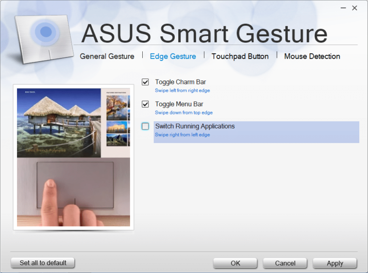 asus smart gesture keeps turning off