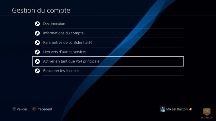 Comment activer la PS4 en principale ?