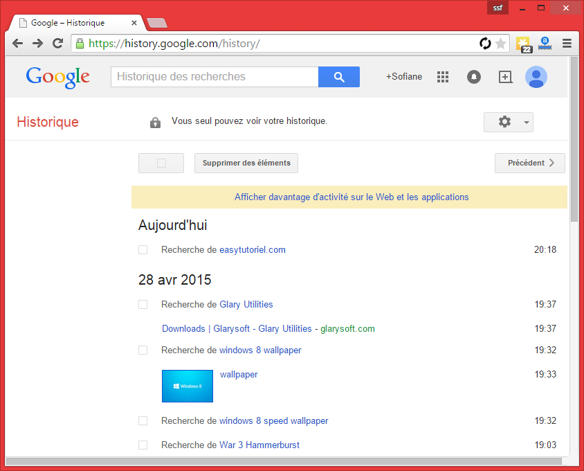 Comment afficher l'historique des recherches Google sur iPad ?