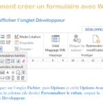 Comment afficher l'onglet Développeur sur Word ?