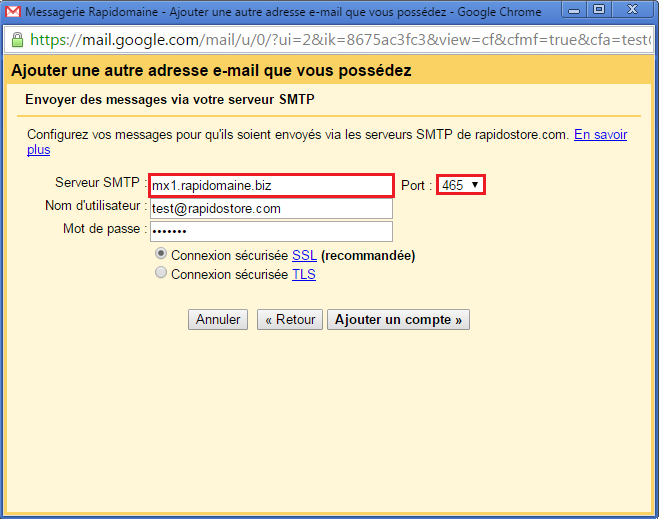 Comment ajouter une adresse mail ?