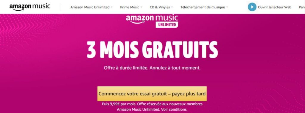Comment avoir Amazon Music Unlimited gratuit ?