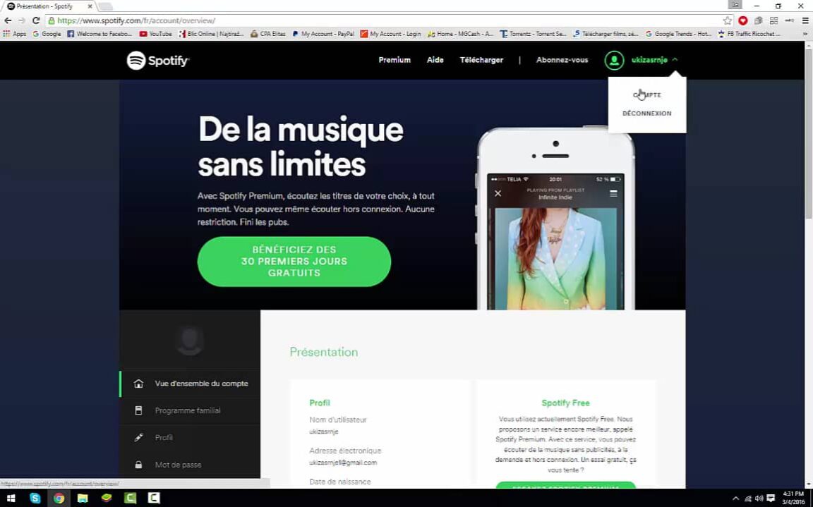 Comment avoir un compte premium gratuit Spotify ?