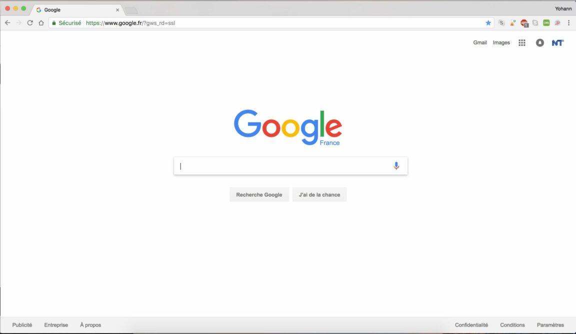 Comment centrer la page de Google ?