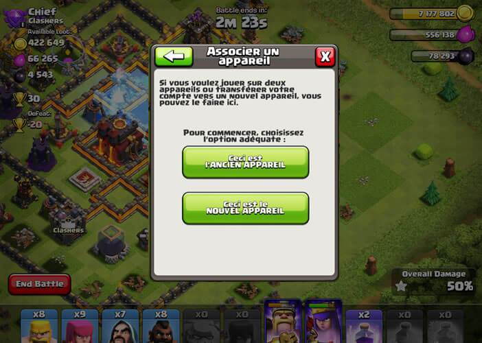 Comment changer de compte sur Clash of clan iphone ?