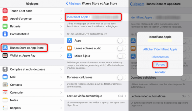 Comment changer identifiant Apple et mot de passe sur iPhone ?