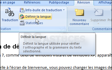 Comment changer la langue d'un doc Word ?