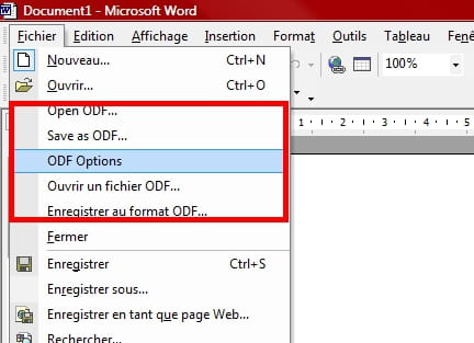 Comment changer le format odt en doc ?