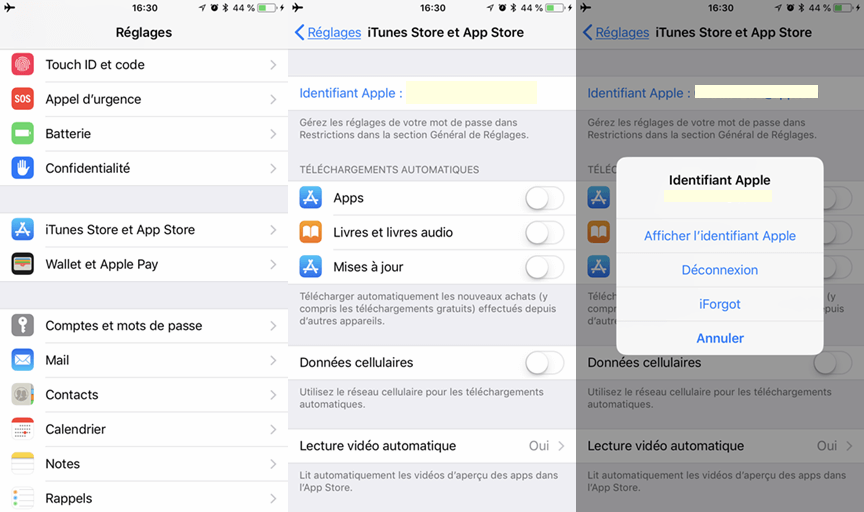 Comment changer l'identifiant Apple sur mon iphone ?