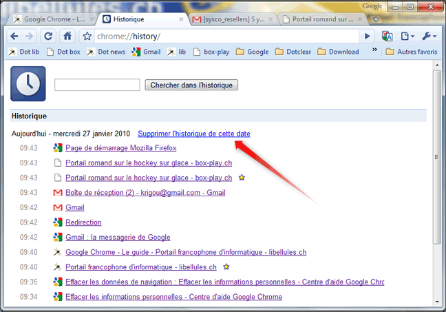 Comment chercher dans l'Historique de Google Chrome par date ?