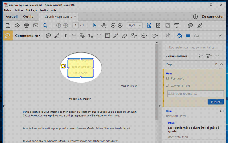 Comment corriger un texte sur une image ?