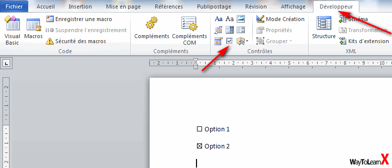 Comment décocher une case sur Word ?