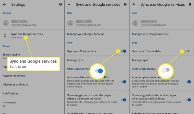 Comment désactiver la synchronisation du compte Google ?