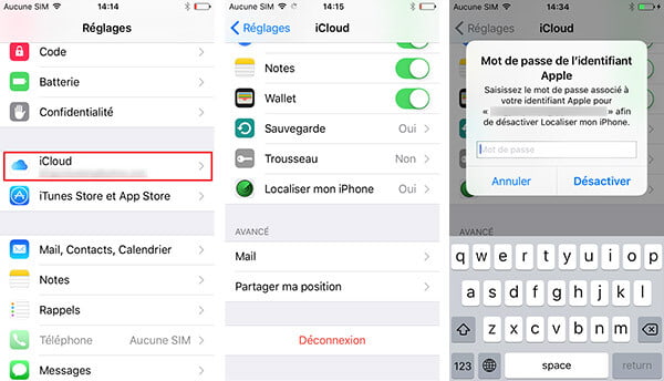 Comment désactiver un compte iCloud ?