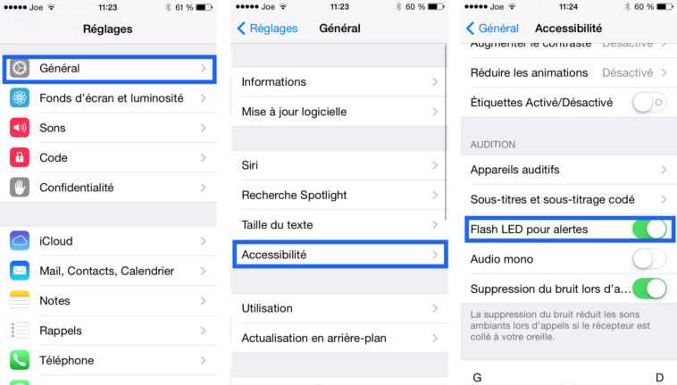 Comment enlever le flash lors d'un appel ?