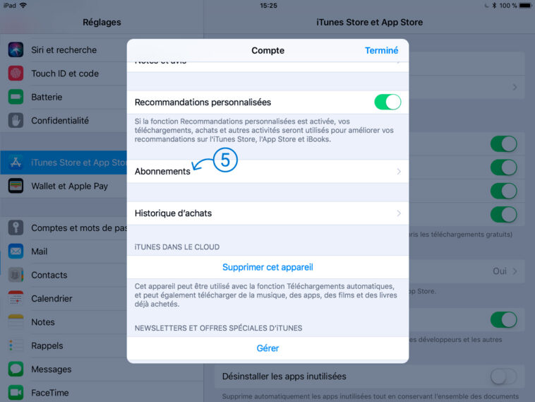 Comment enlever un abonnement sur Apple ?