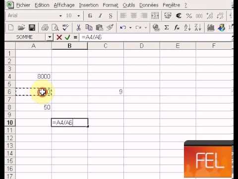 Comment entrer une division sur Excel ?