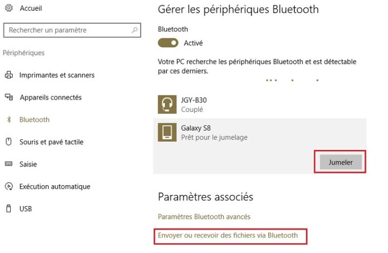 Comment envoyer des fichier par Bluetooth sur PC ?