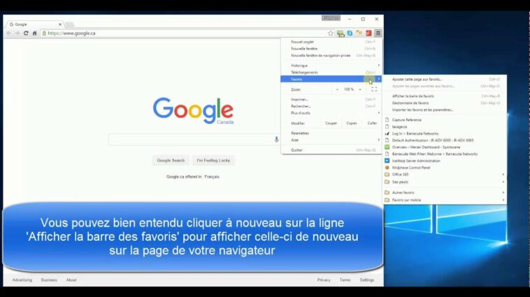Comment faire apparaître la barre de favoris ?
