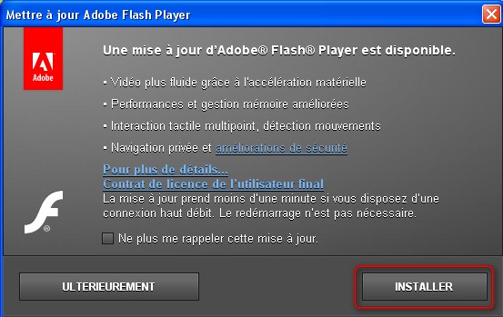 Comment faire la mise à jour de Flash Player ?