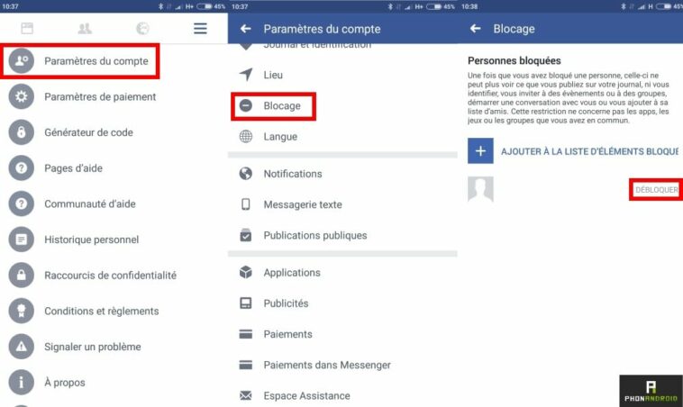 Comment faire pour débloquer quelqu'un sur Facebook ?