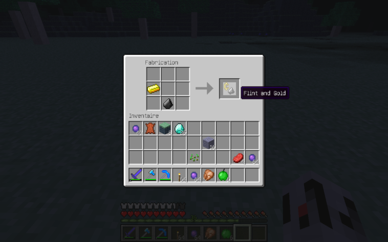 Comment faire un briquet en or sur Minecraft ?