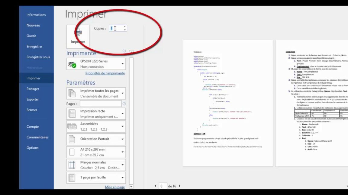 Comment imprimer un document Word en noir et blanc ?