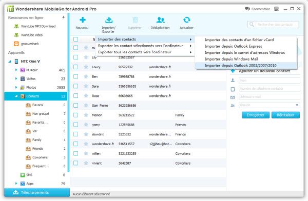 Comment lire un fichier VCF sur Android ?