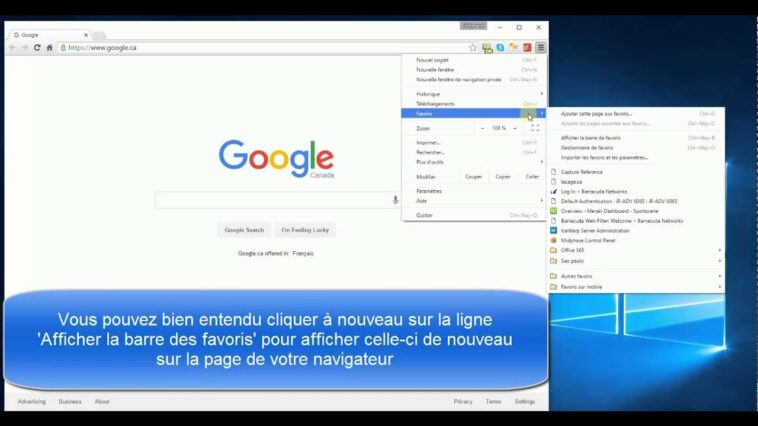 Comment mettre la barre des favoris sur Google ?