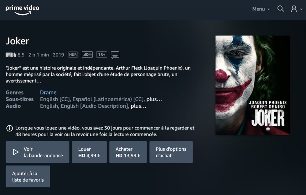 Comment mettre les films en français sur Amazon Prime ?