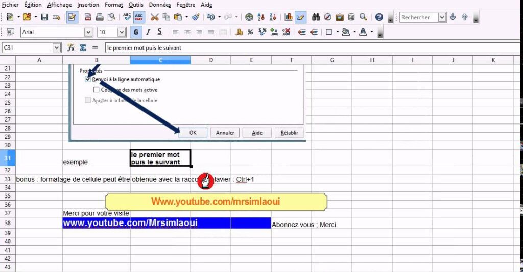 comment mettre plusieurs chiffres dans une cellule excel