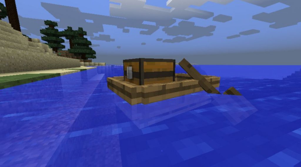 Comment mettre un coffre dans un bateau Minecraft ?