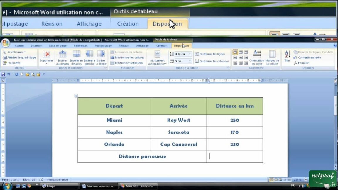 Comment mettre une croix dans un tableau Word ?