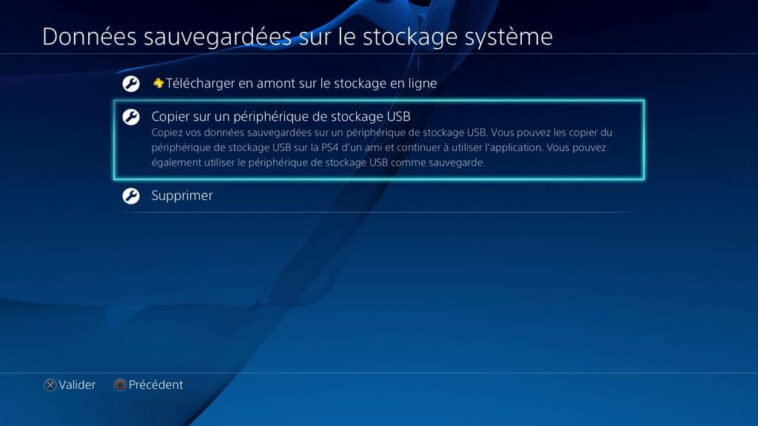 Comment mettre une sauvegarde PS4 sur clé USB ?