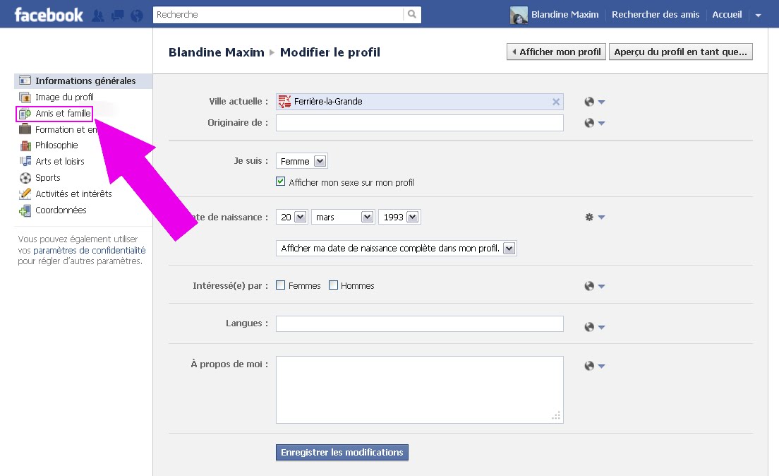 Comment remettre mes amis sur la droite de Facebook ?