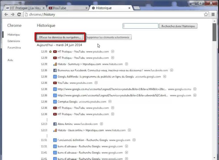 Comment restaurer l'historique de Google ?