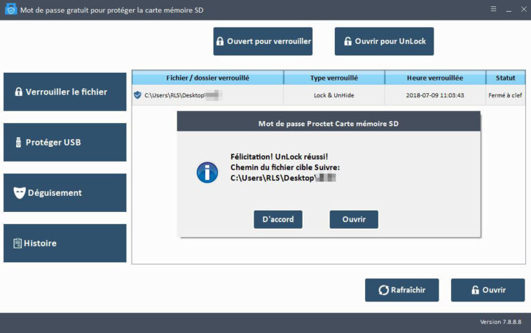 Comment retrouver mot de passe carte SD ?