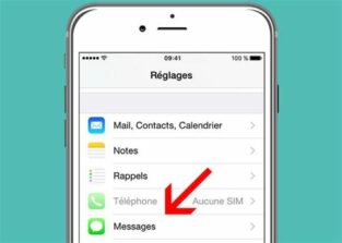 mon icone sms a disparu iphone