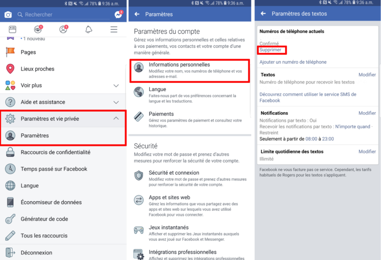 Comment supprimer un compte Facebook à partir d'un mobile ?