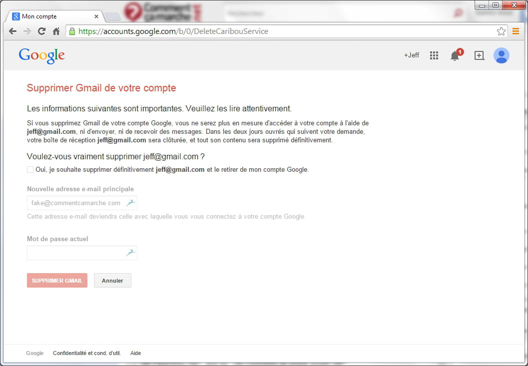 Comment supprimer un compte Gmail ?