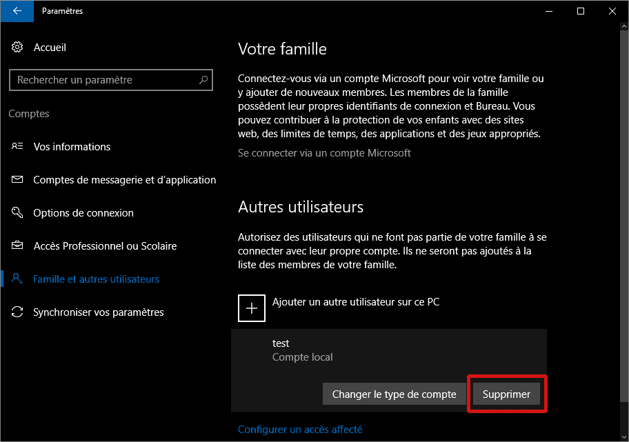 Comment supprimer un compte d'utilisateur sur un ordinateur ?