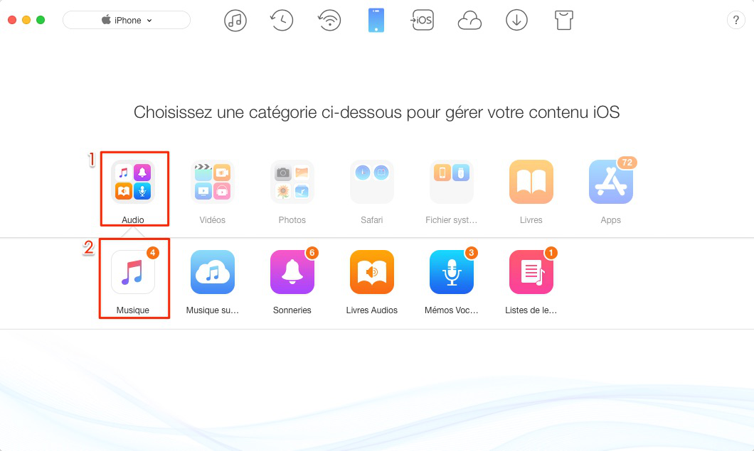 Comment transférer musique iPhone vers Mac gratuit ?