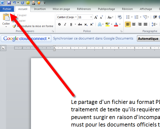 Comment transformer un document RTF en Word ?