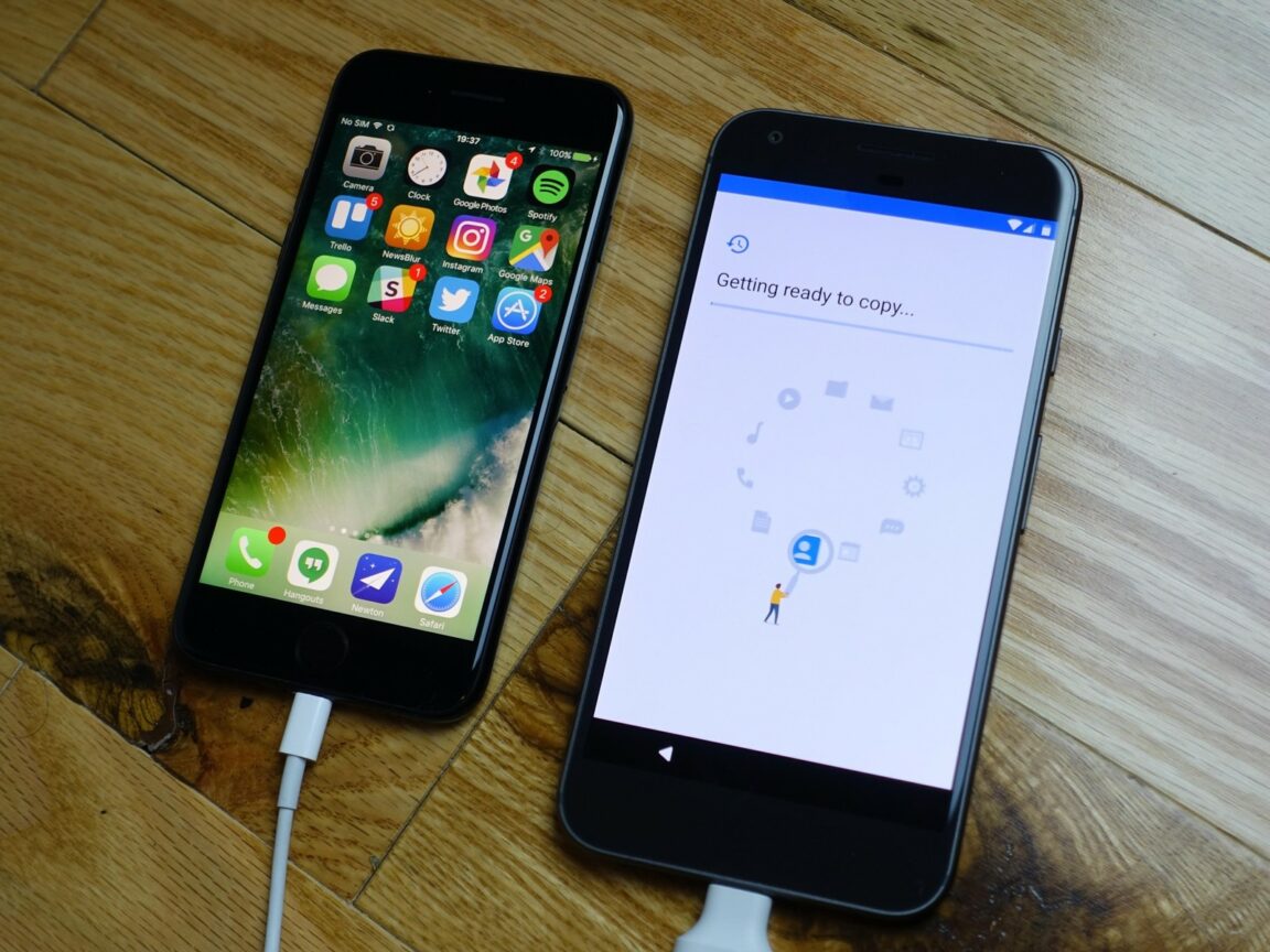 How can I transfer apps from iPhone to Android wirelessly?