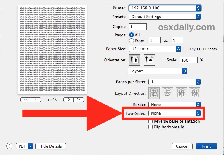 how to fix printing double sided on mac