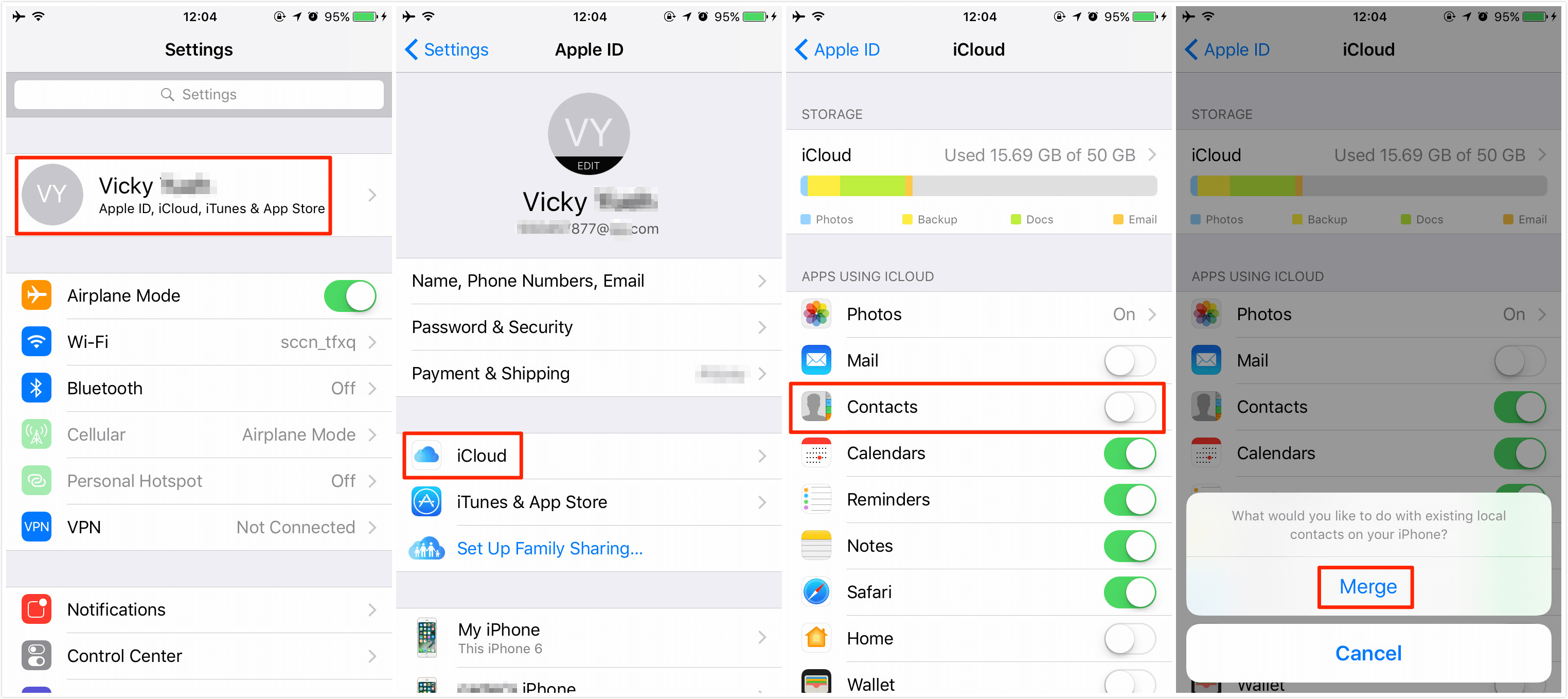 How do I export contacts from iPhone without iCloud?